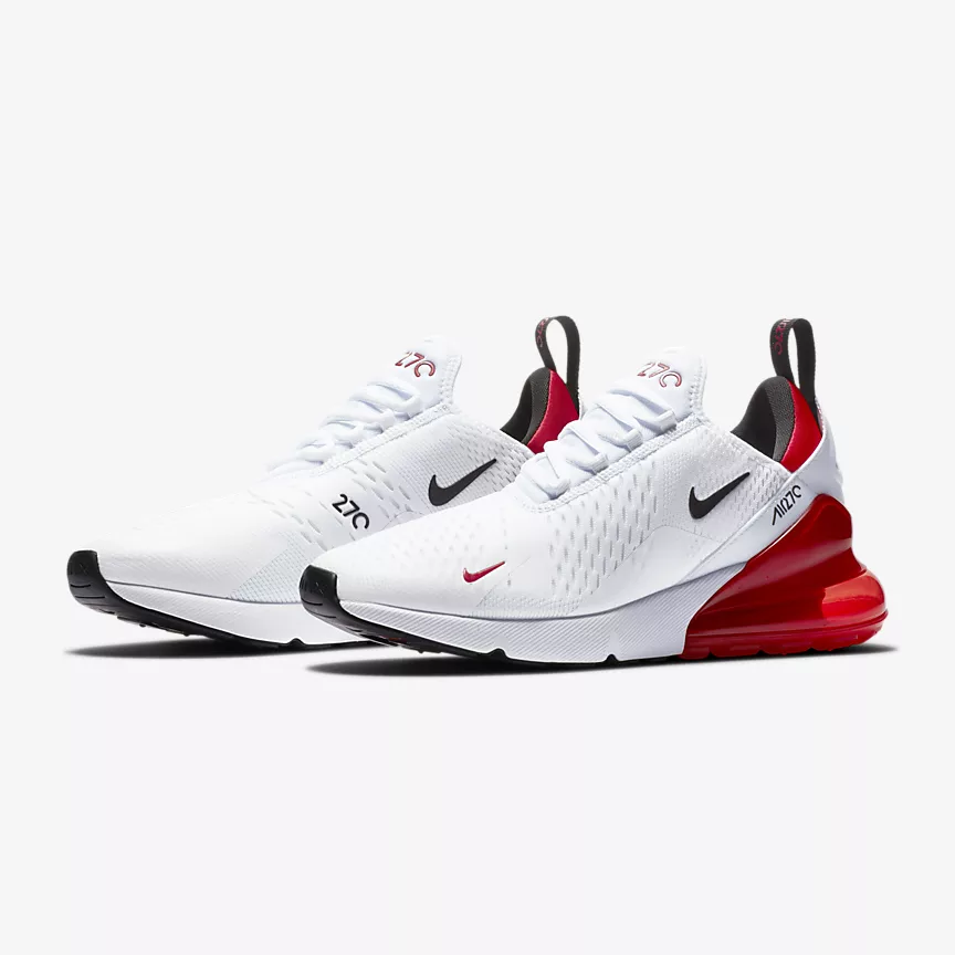 nike air max white with red