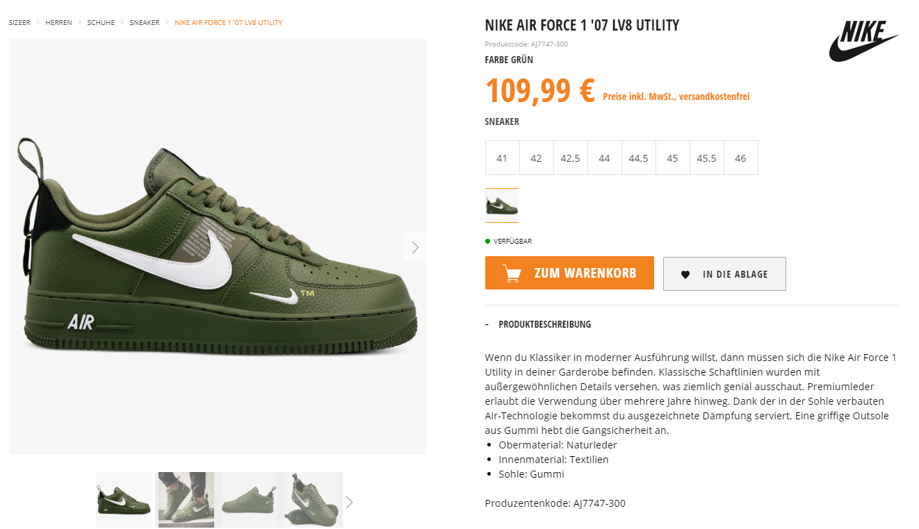 Nike Air Force 1 LV8 Utility Olive 