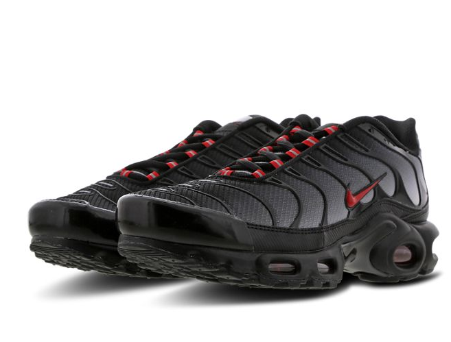 nike tns black and red