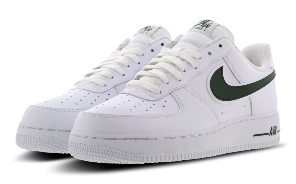 white air force with green tick