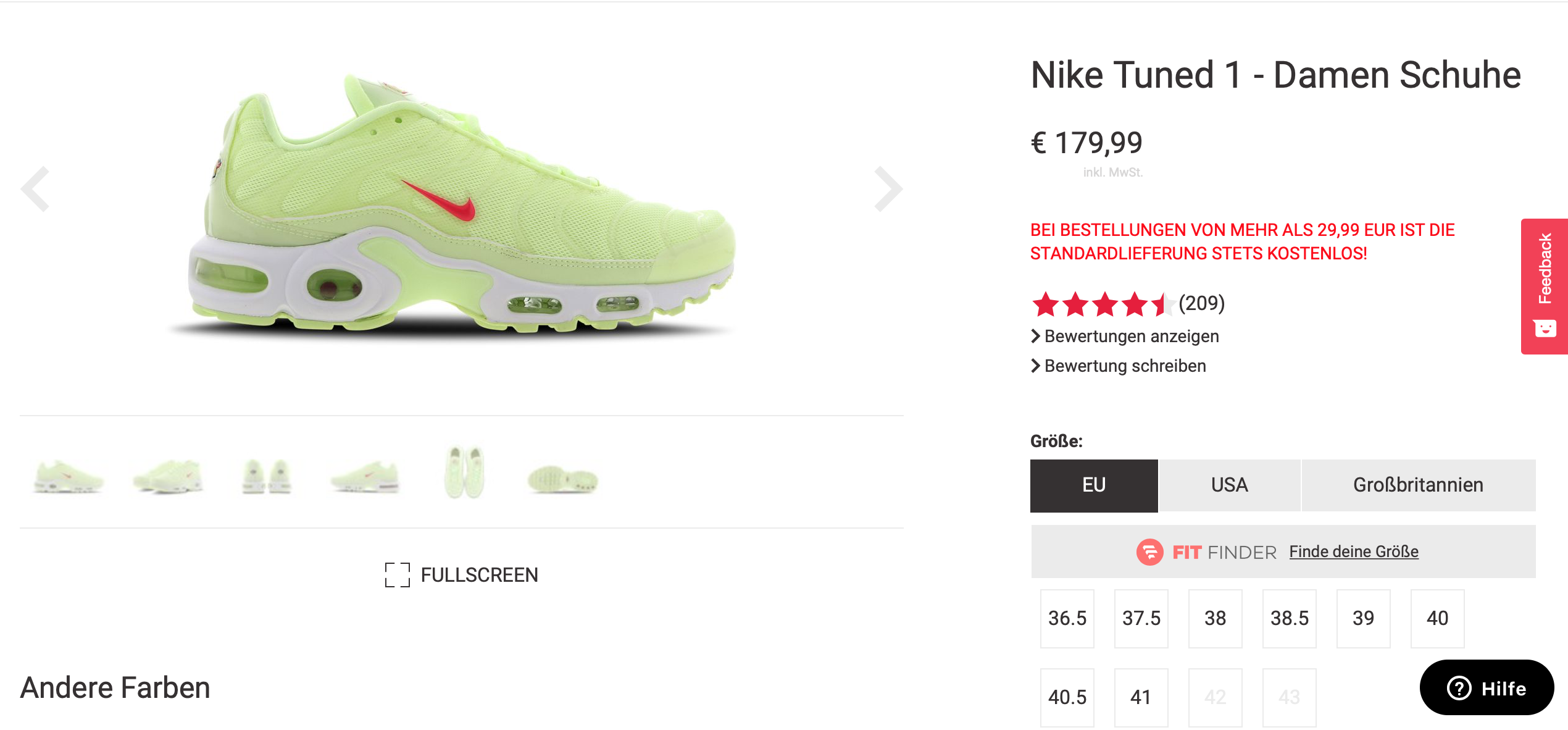 Nike Air Max Plus TN Barely Volt – hier 