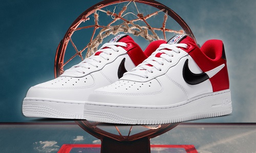 air force 1 nba white red