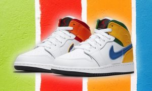 Nike Air Jordan 1 Mid White Multicolor