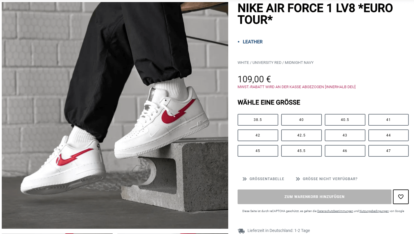 nike air force euro tour