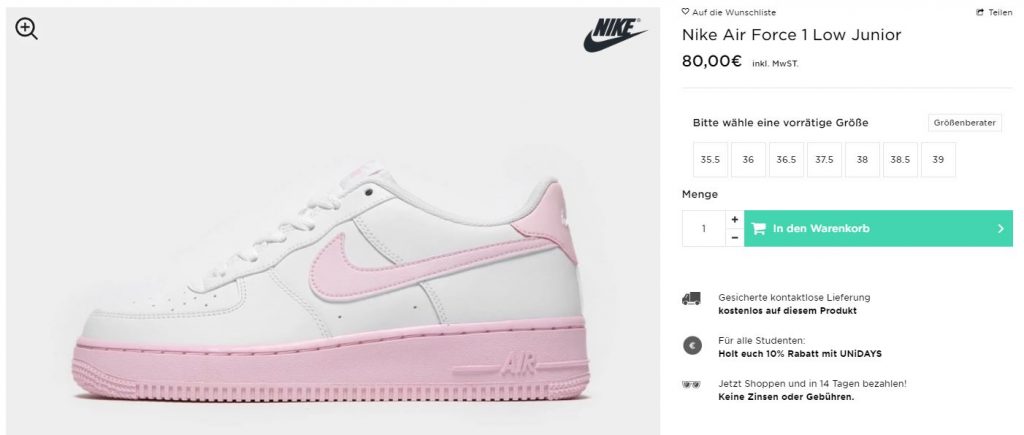 pink and white junior air force