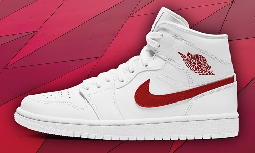 nike air jordan 1 mid white and red