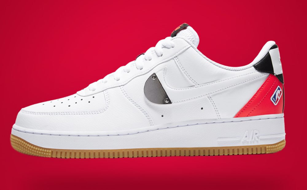 nike air force 1 nba white and red
