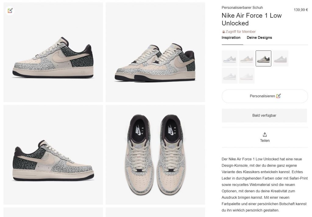 Nike Air Force 1 Unlocked By You Animal Print Alle Infos Snkraddicted