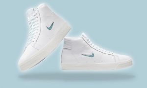 Nike SB Blazer Mid Premium Jewel Swoosh White Blue CU5283-100